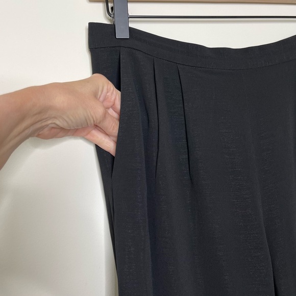 ST JOHN COLLECTION STRAIGHT KNIT PANT pleated pockets quietluxury dark academia - Picture 6 of 11